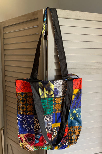 Kitenge Patchwork Totebag with Zipper