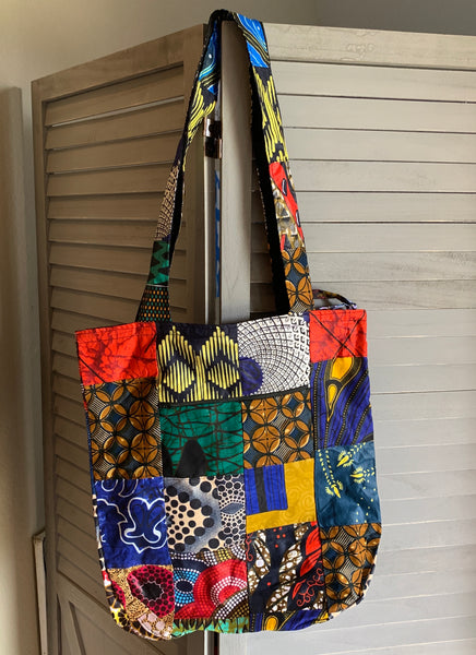 Kitenge Patchwork Totebag with Zipper